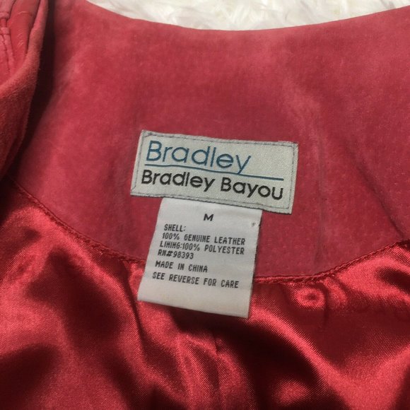 Bradley Bayou Medium Red Full Zip 100% Genuine Lea - Picture 8 of 8